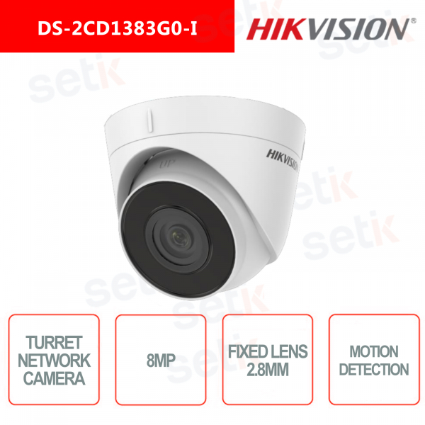 Caméra réseau tourelle Hikvision 2.8mm IP67 PoE 4K Détection de mouvement