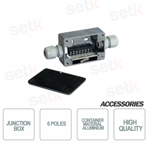 6-pole junction box for connecting sensors - in aluminum - CSA
