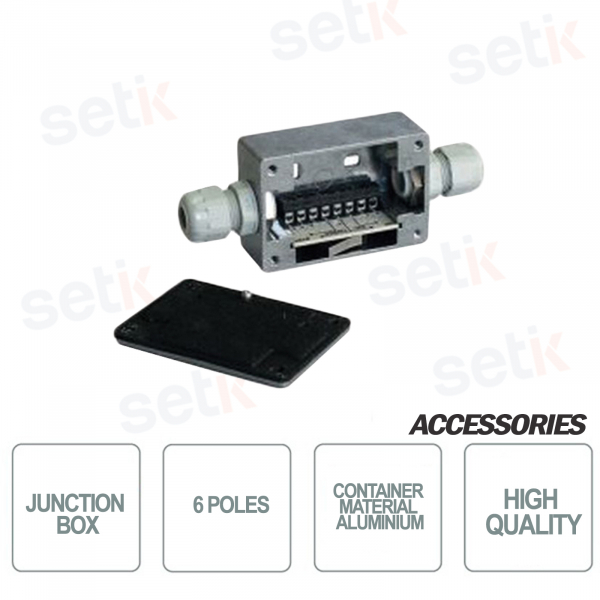 Caja de conexiones de 6 polos para conectar sensores de aluminio - CSA