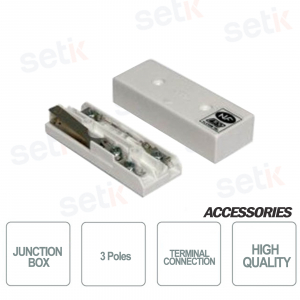 3-pole junction box for connecting sensors to the line - Thermoplastic material - White color - CSA