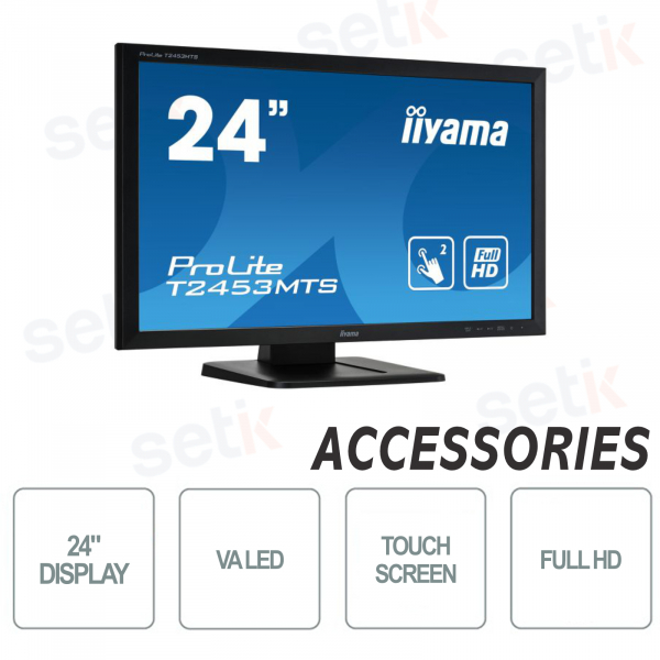 Monitor ProLite 24 pollici VA LED FULL HD 4ms DVI VGA HDMI Speaker Touchscreen IIYAMA