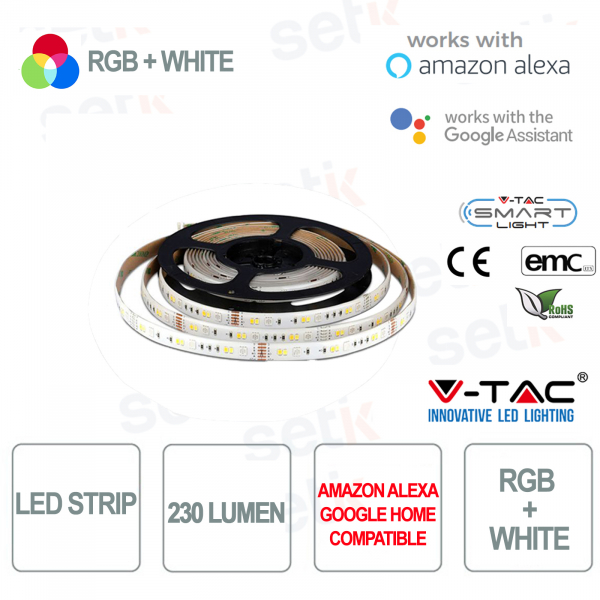 Smart Home RGB + WHITE 230l 4 WATT Alexa Google Home V-TAC LED Strip