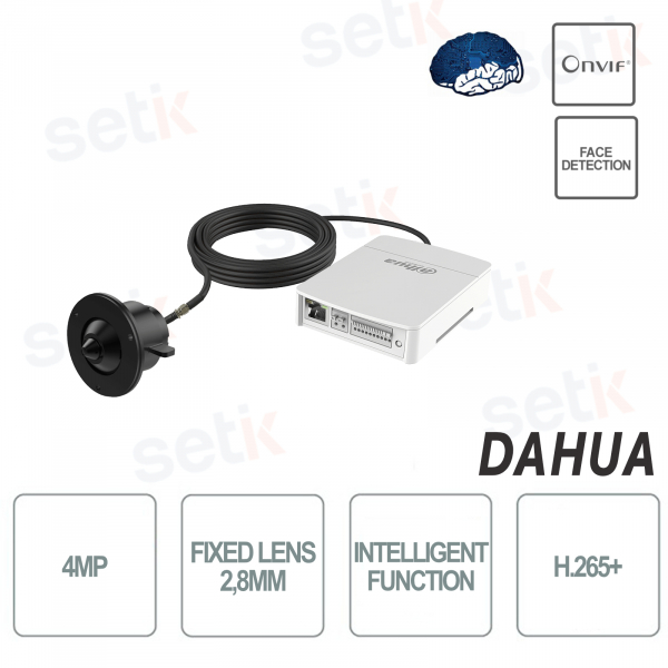 Kit ottica + mini camera-Covert Pinhole WizMind Network Camera-Ottica 2.8mm 4MP Funzioni intelligenti Onvif PoE Audio/Allarme