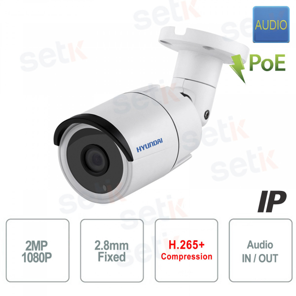 Caméra IP ONVIF® PoE extérieure audio IR 2 MP Hyundai