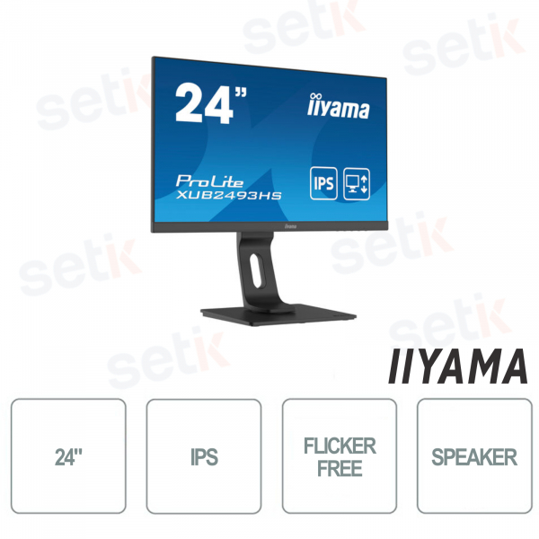 24 Zoll Monitor ProLite IPS Technologie HDMI Display Port VGA Full HD 1080P Lautsprecher Flimmerfrei Blaulichtschutz