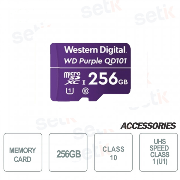 MicroSDHC Western Digital 256 Go Classe 10 UHS SC QD101 Ultra Endurance