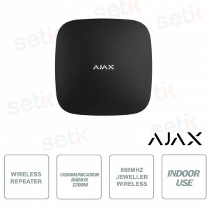 Ajax ReX 2 Jeweler Black: Advanced Range Extender with Photo Verification
