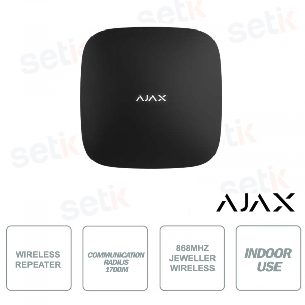 Ajax ReX 2 Jeweler Black: Advanced Range Extender with Photo Verification