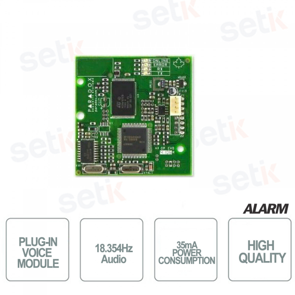 Paradox Alarm Voice Dialer Module - Compatible with EVO Series - Spectra SP Series - MG5000 - MG5050 - MG5075 - PCS250