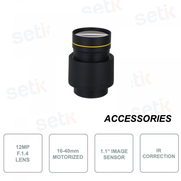 Lente para cámaras - 12MP - Lente motorizada 16-40mm - Corrección de iris - Sensor de imagen de 1,1 pulgadas