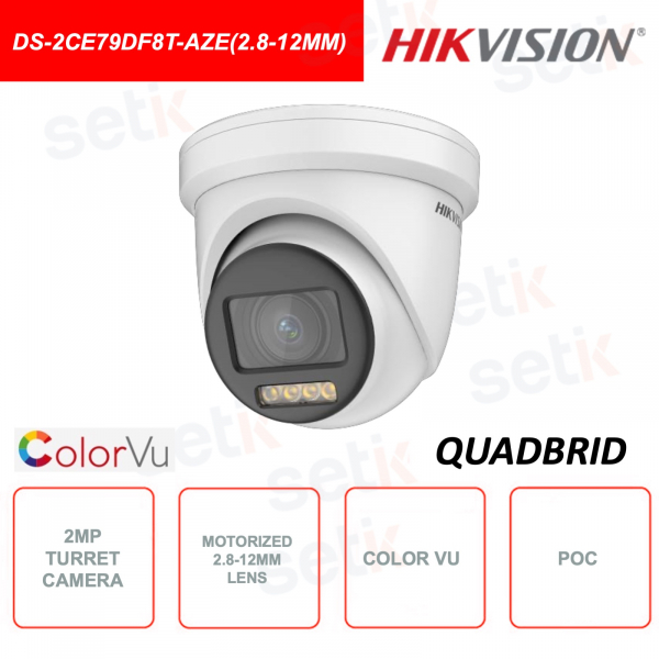 DS-2CE79DF8T-AZE (2.8-12mm) - HIKVISION - 2MP PoC Turret Camera - Color Vu Series - 2.8-12mm Lens