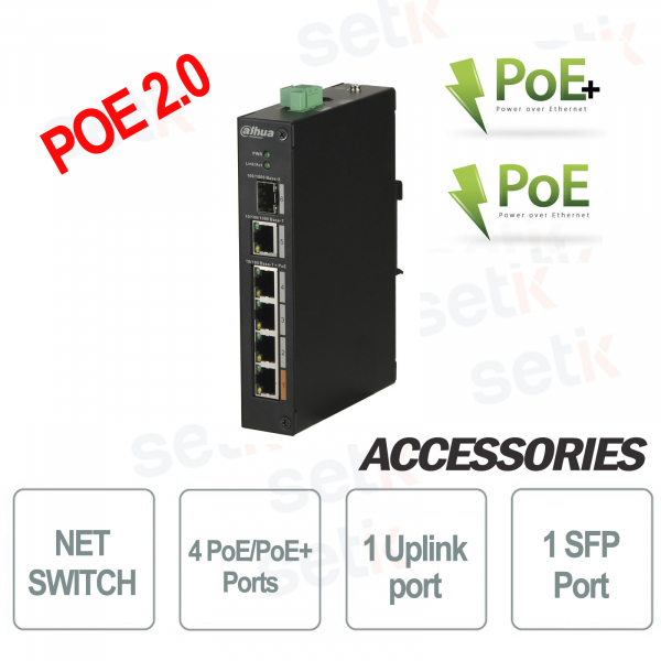 Industrial switch PoE2.0 6 ports Dahua