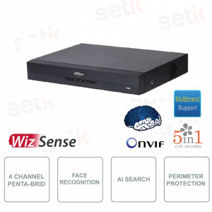 XVR5104HE-I3 - XVR ONVIF® Dahua - 4 channels - UP to 5M-N/1080p - 5in1 - H.265+ with AI Coding