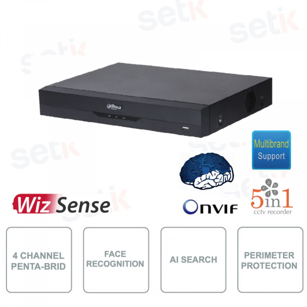 XVR5104HE-I3 - XVR ONVIF Dahua - 4 channels - Up to 5M-N / 1080p - 5in1 - H.265 + with AI Coding