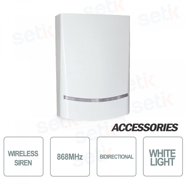 Sirena Wireless AMC via radio bidirezionale da esterno Lampeggiante Bianco - AMC