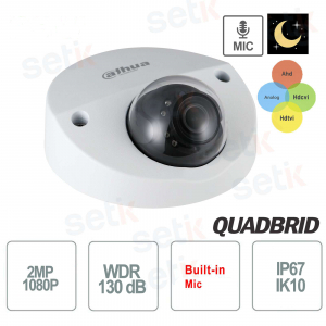 Caméra Extérieure Version S2 HD 2MP Dahua 3.6mm 4 en 1 Starlight IK10 WDR Microphone