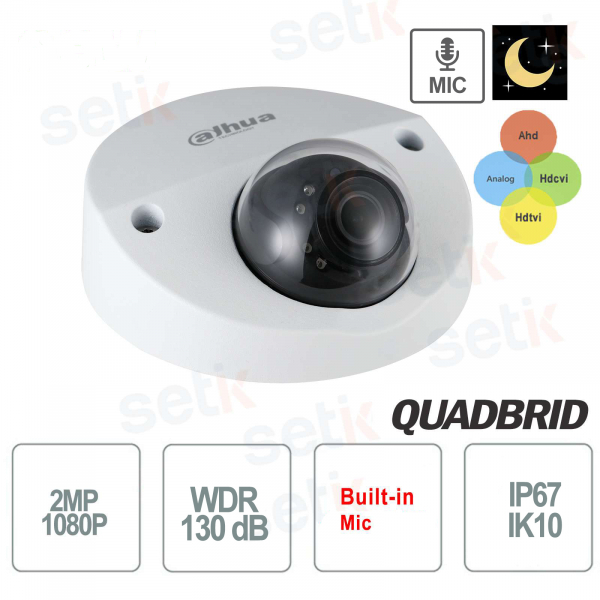 Außenkamera Version S2 HD 2MP Dahua 3,6 mm 4 in 1 Starlight IK10 WDR Mikrofon