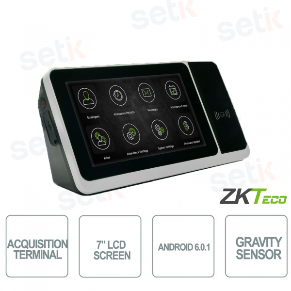 ZKTECO - Terminal d'acquisition de données multifonctionnel - Écran multi-tactile de 7 pouces