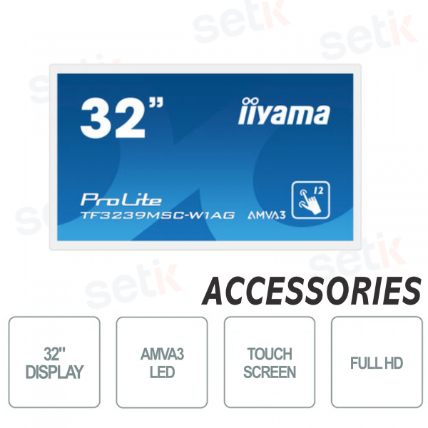 IIYAMA Prolite 32 Inch Full HD VGA HDMI DisplayPort Touch Screen Ip54 Speaker Monitor