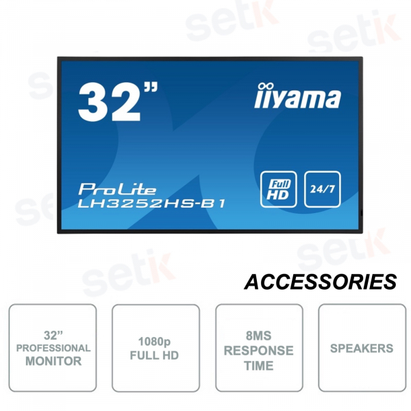 LH3252HS-B1 - Iiyama - Moniteur 32 pouces - FullHD 1080p - Professionnel - Pour une utilisation 24h/24 et 7j/7