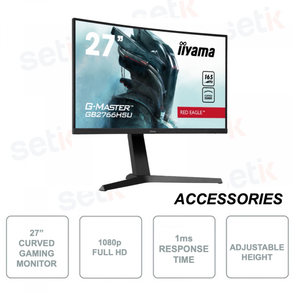 GB2766HSU-B1 - IIyama - 27 inch curved monitor - VA LED - 1080p Full HD - 1ms - Ideal for gaming