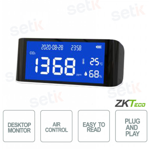 ZKTECO - Monitor Multifunktionaler Detektor zur Luftqualitätskontrolle Leicht ablesbar