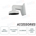 Wall bracket for Hyundai dome cameras - In aluminum alloy - Hole for wiring - Max. 4.5 Kg