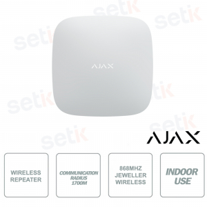 Ajax ReX 2 Jeweler White: Advanced Range Extender with Photo Verification
