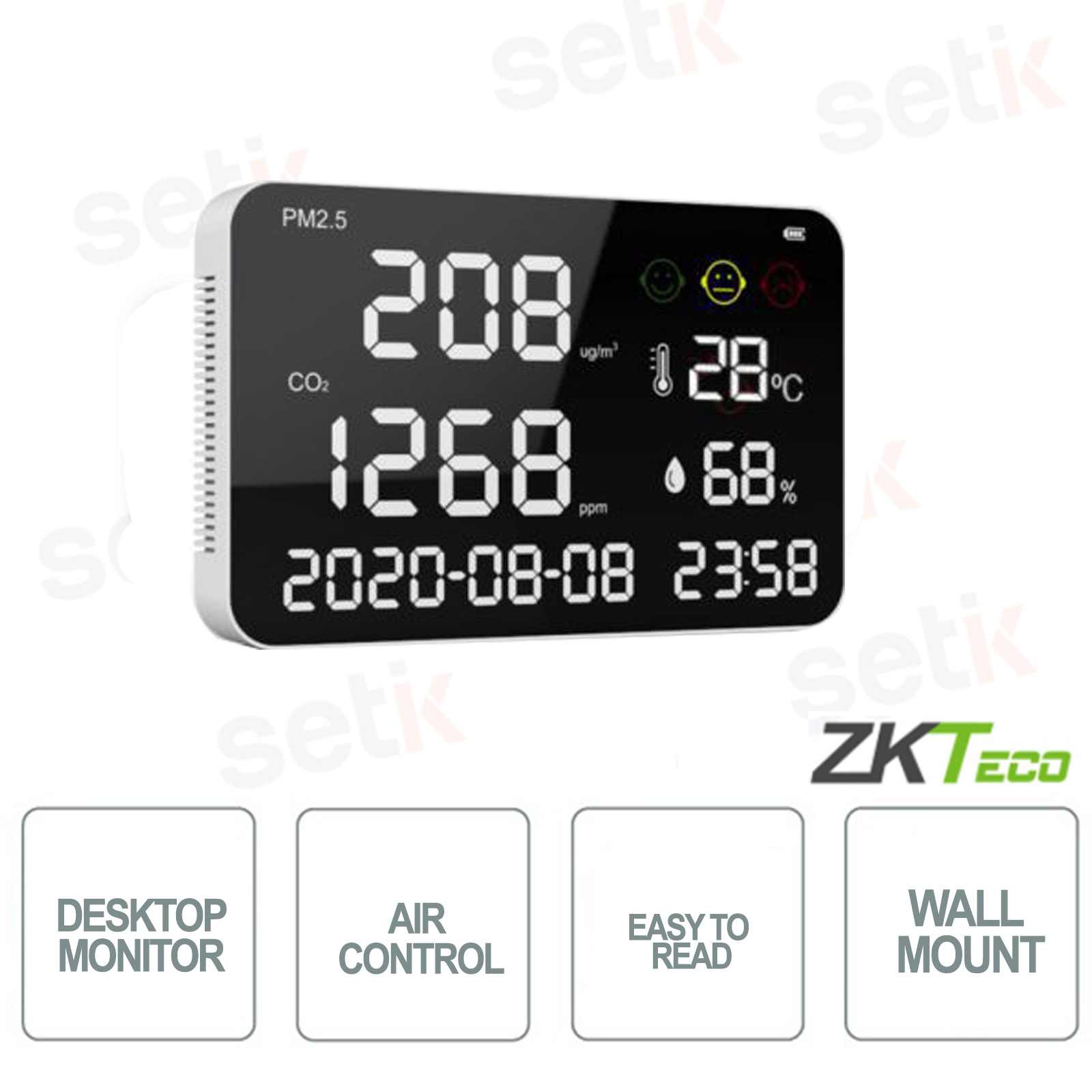 AQD-WM1700 - Sensore ZKTeco di CO2 a parete per il controllo della qualità  dell'aria 