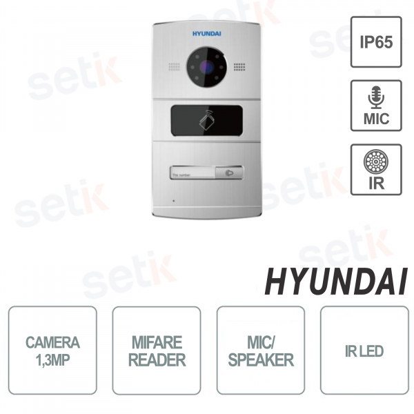 Hyundai - Outdoor IP video intercom station with Colorful 1.3Mp camera - Mifare card reader