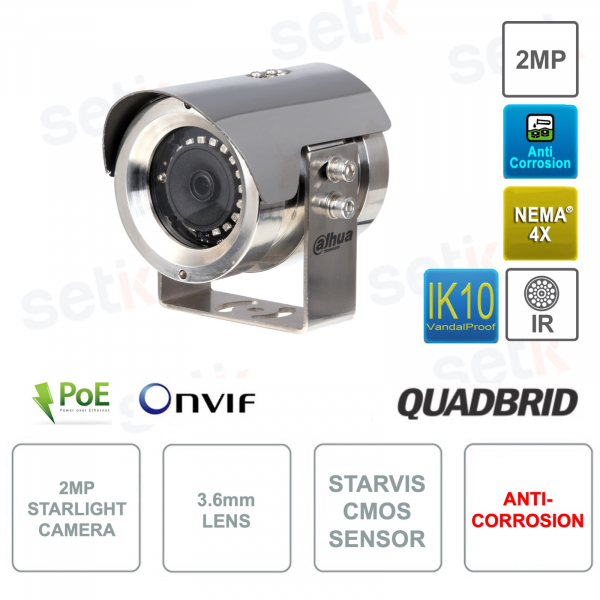 SDZW2000T-SL - 2MP IP PoE ONVIF® Korrosionsschutzkamera - Starlight - 3,6 mm Objektiv - Starvis CMOS - IR30m