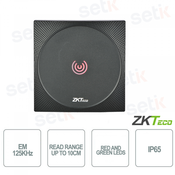 ZKTECO - External Wiegand reader for access control - EM125 KHz - 26/34 Bits - IP65