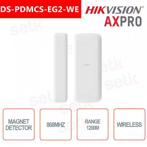 Hikvision AXPro Contact magnétique sans fil mince 1200M 868Mhz