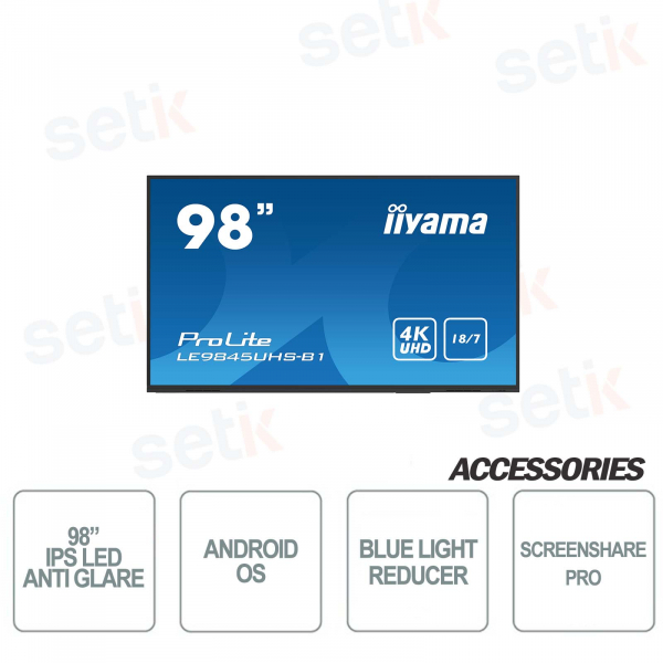 monitor iiyama 98 inch ips led 4k uhd android os