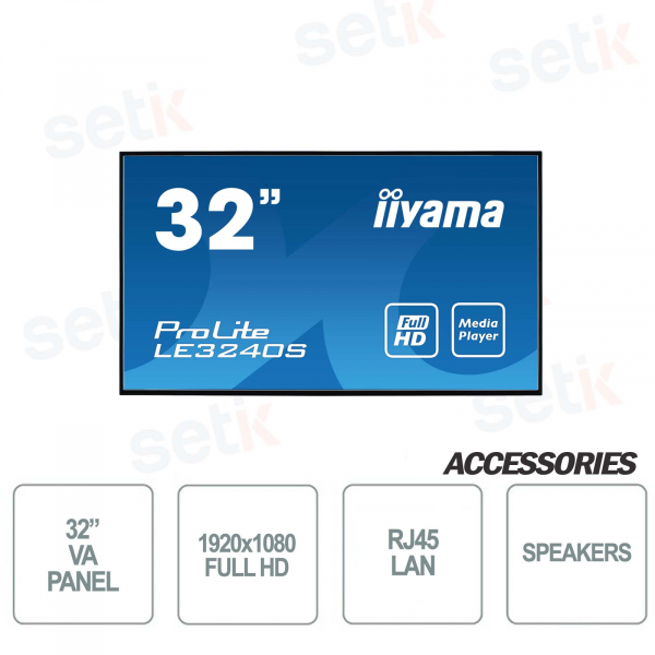 monitor 32pollici iiyama va panel full hd usb playback