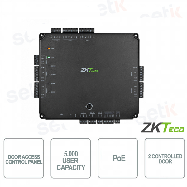 ZKTECO - Panneau de contrôle d'accès PoE avec application Web intégrée - 5000 utilisateurs - Montage mural
