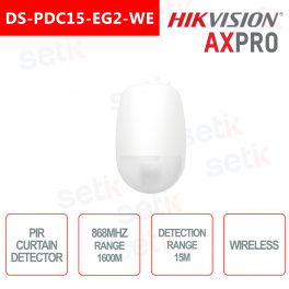 Sensor de movimiento de cortina inalámbrico Hikvision AXPro PIR 868Mhz 15M