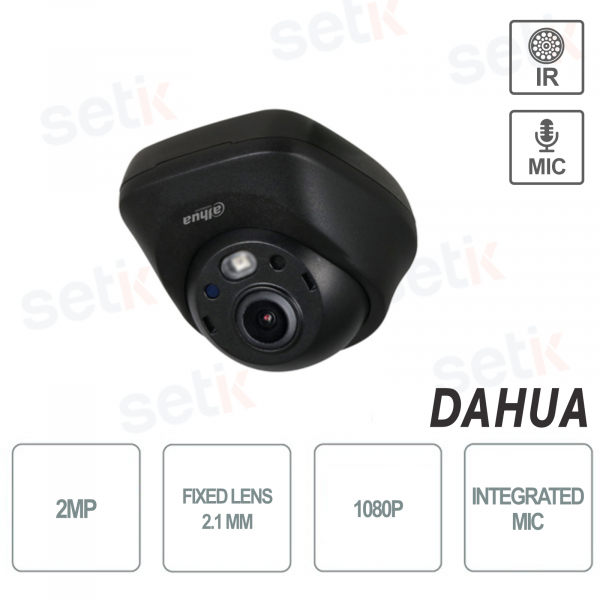 Dahua camera mobile dome per veicoli 2MP 1080P 2.1mm microfono incorporato IR3 antiurto