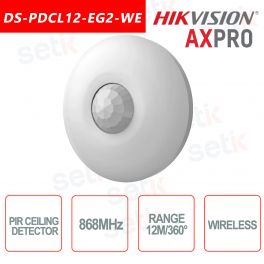 Detector de techo PIR interior Hikvision AxPro - Inalámbrico 868MHz