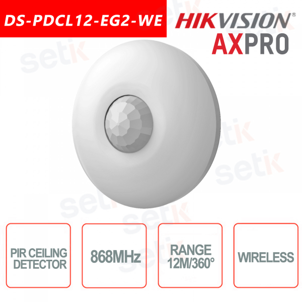 Détecteur de plafond Hikvision AxPro Indoor PIR - Sans fil 868MHz