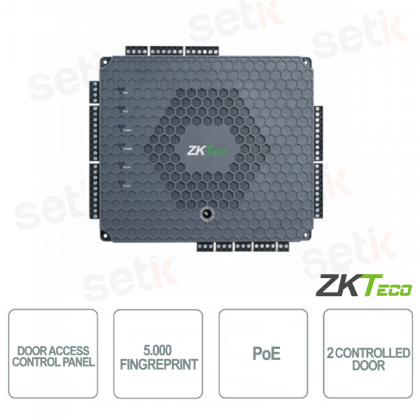 ZKTECO - Pannello controllo accessi Con applicazione web integrata poe - 2 Porte Controllate  - 5000 Utenti - Montaggio a muro