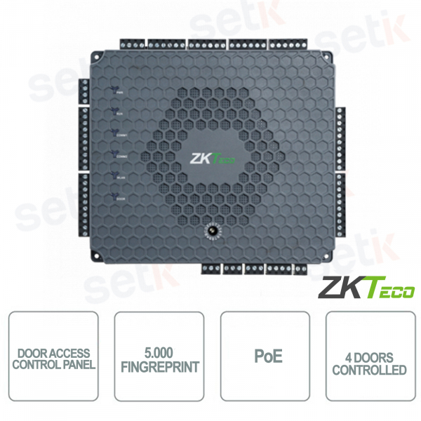 ZKTECO - Panneau de contrôle d'accès Avec application web intégrée poe - 4 Portes Contrôlées - 5000 Utilisateurs - Montage mural