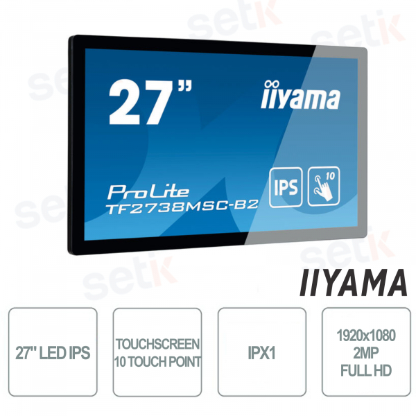 IIYAMA - Monitor Con touchscreen a 10 punti da 27 pollici - IPS LED - 2MP Full HD