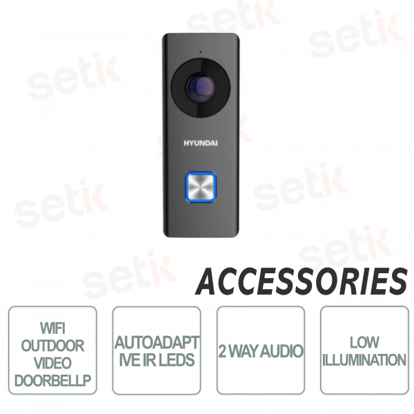 Hyundai Outdoor-Video-Gegensprechanlage mit WiFi Zwei-Wege-Audio Eingebautes Mikrofon und Lautsprecher