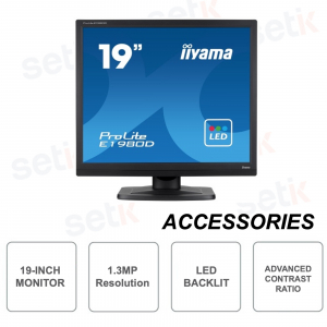 E1980D-B1 - IIYAMA Prolite Monitor - 19 Inch - TN LED Panel - 1.3MP Resolution