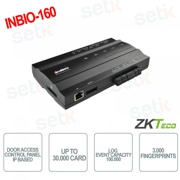 ZKTECO - Panneau de contrôle d'accès biométrique pour portes basé sur la technologie IP - inBio-160