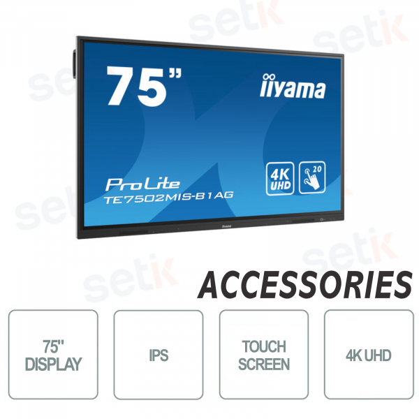 Moniteur LCD VA 75 pouces ULTRA HD 4K Android OS WiFi HDMI VGA Haut-parleur - IIYAMA