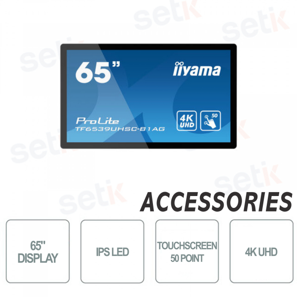 65 Zoll IPS LED 4K UHD Touchscreen 50 Punkte IP64 Lautsprechermonitor - IIYAMA