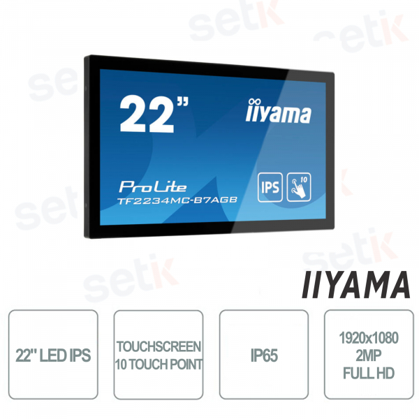 IIYAMA - Monitor Con touchscreen a 10 punti da 22 pollici - IPS LED - 2MP Full HD