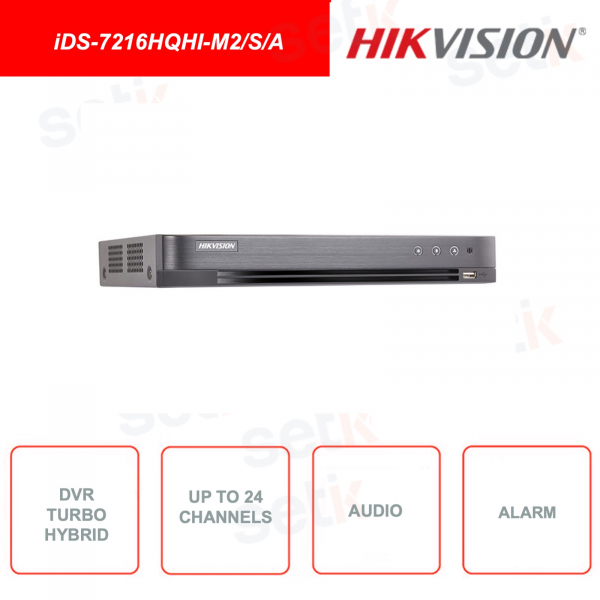 Enregistreur Vidéo Numérique DVR Turbo Hybrid - 5en1 - 16 canaux - 6MP - Audio - Alarme - HDD inclus